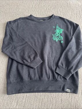 Wicked Logo Black Crewneck Sweatshirt with Green Graphic